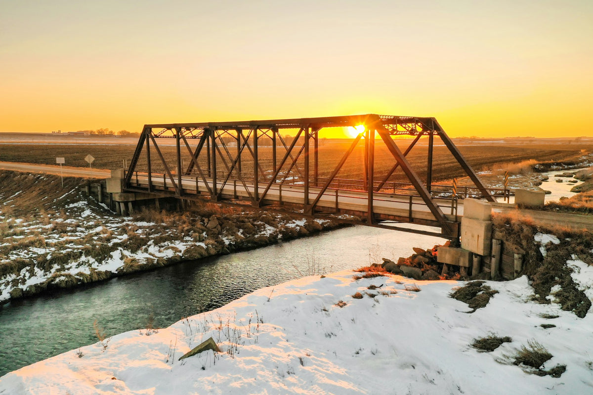 A bridge near snowy ground near where to buy kratom in Iowa